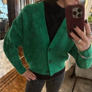 & Other Stories emerald green cardigan